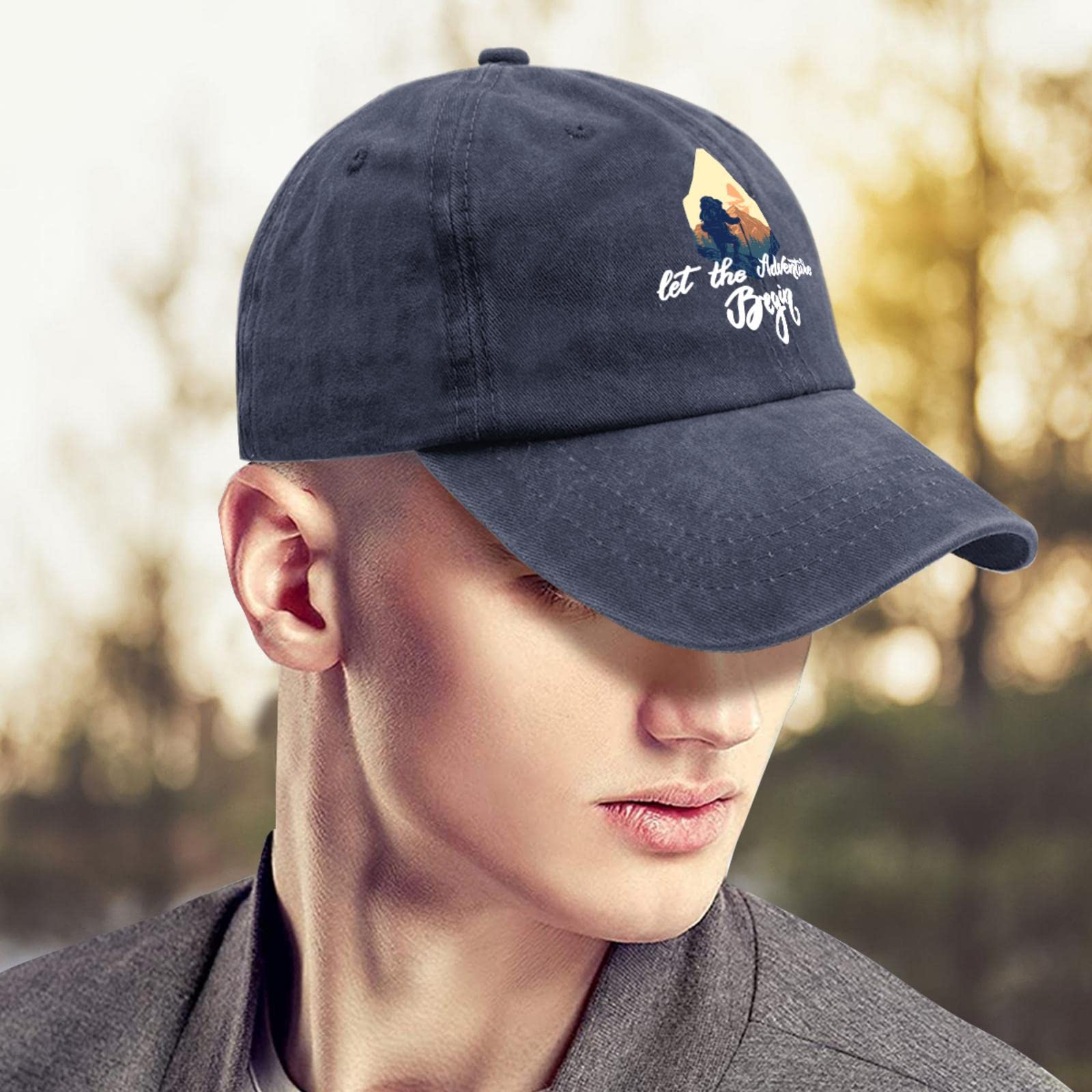 Men's Hiking Baseball Cap - Adjustable Outdoor Adventure Hat for Men in Navy Blue | Perfect for Hiking, Camping & Travel