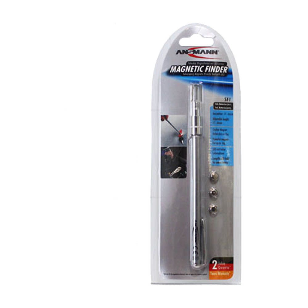 Ansmann SF1 Telescopic Magnetic Pickup Tool with LED Light - Extendable Retrieval Tool for Mechanics, DIY & Workshop Use (5000023)