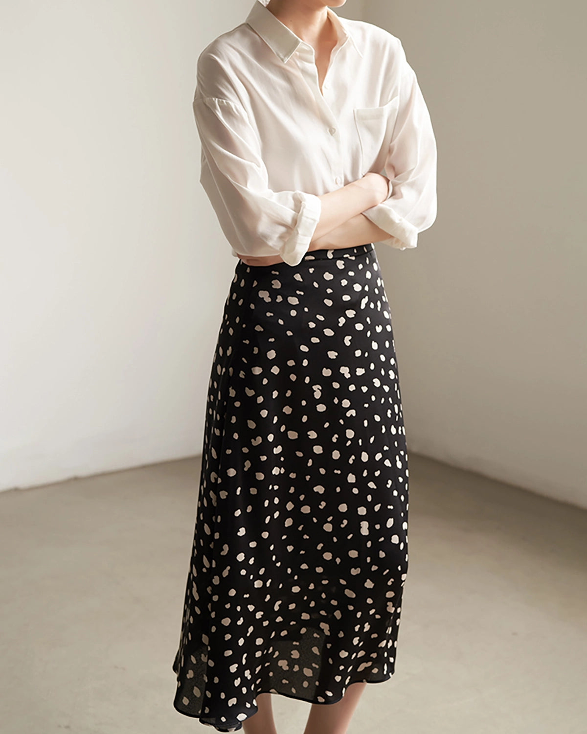 Leopard Print Flared Silk Midi Skirt for Women - Elegant Vintage Style Skirt for Party, Date Night & Office Wear