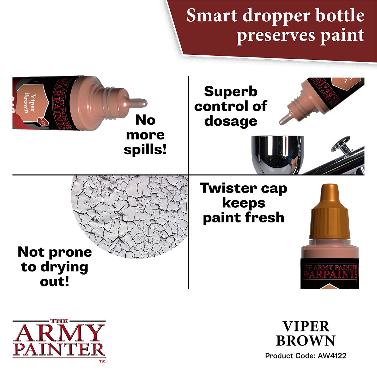 Warpaints Air: Viper Brown - Premium Matte Acrylic Paint for Miniatures & Models - Perfect for Warhammer, D&D, and Tabletop Gaming