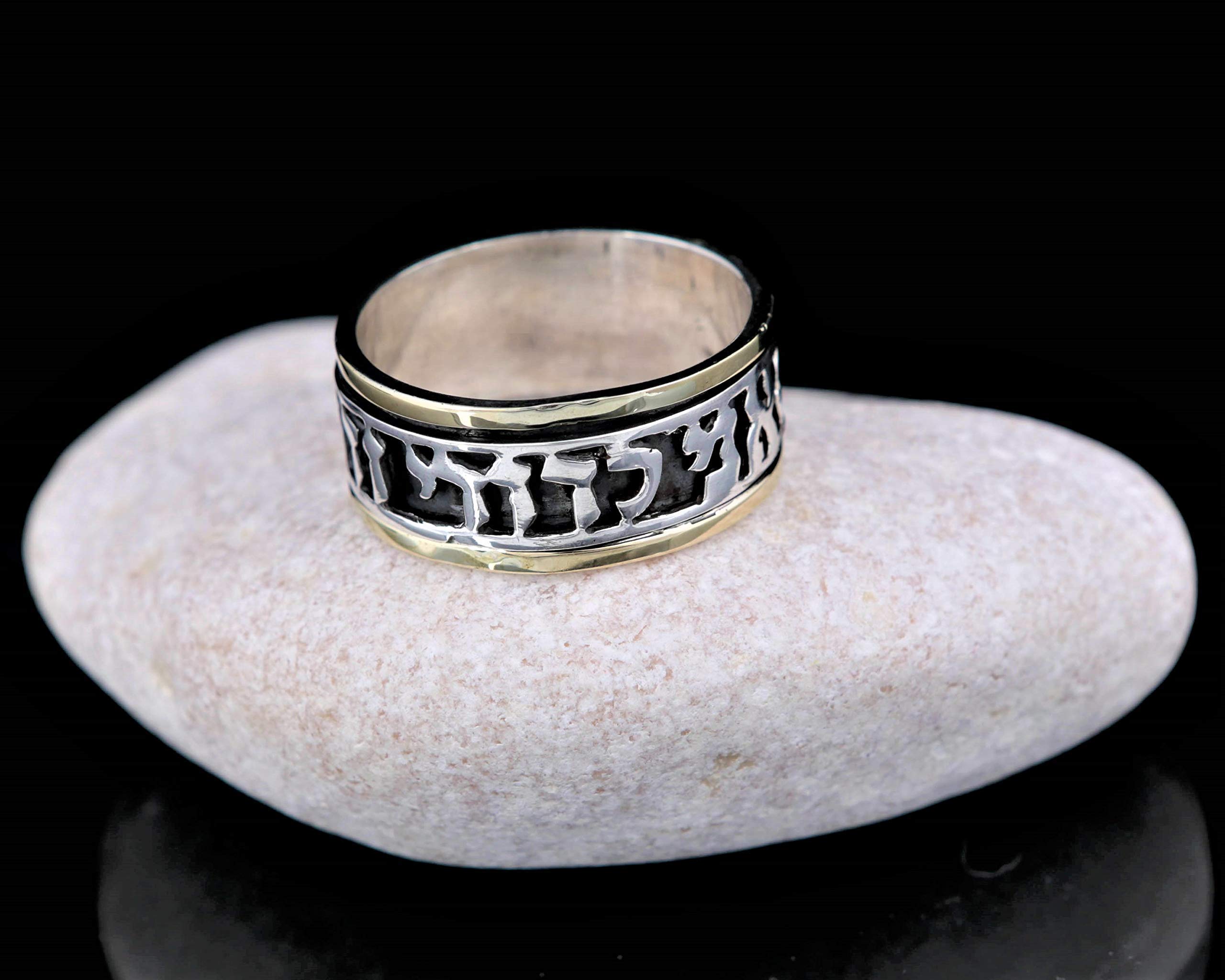 Ani Ledodi Bible Verse Ring - 9K Gold & Silver Scripture Jewelry for Women - Religious Christian Gift for Her - Perfect for Weddings, Baptisms & Daily Faith Inspiration