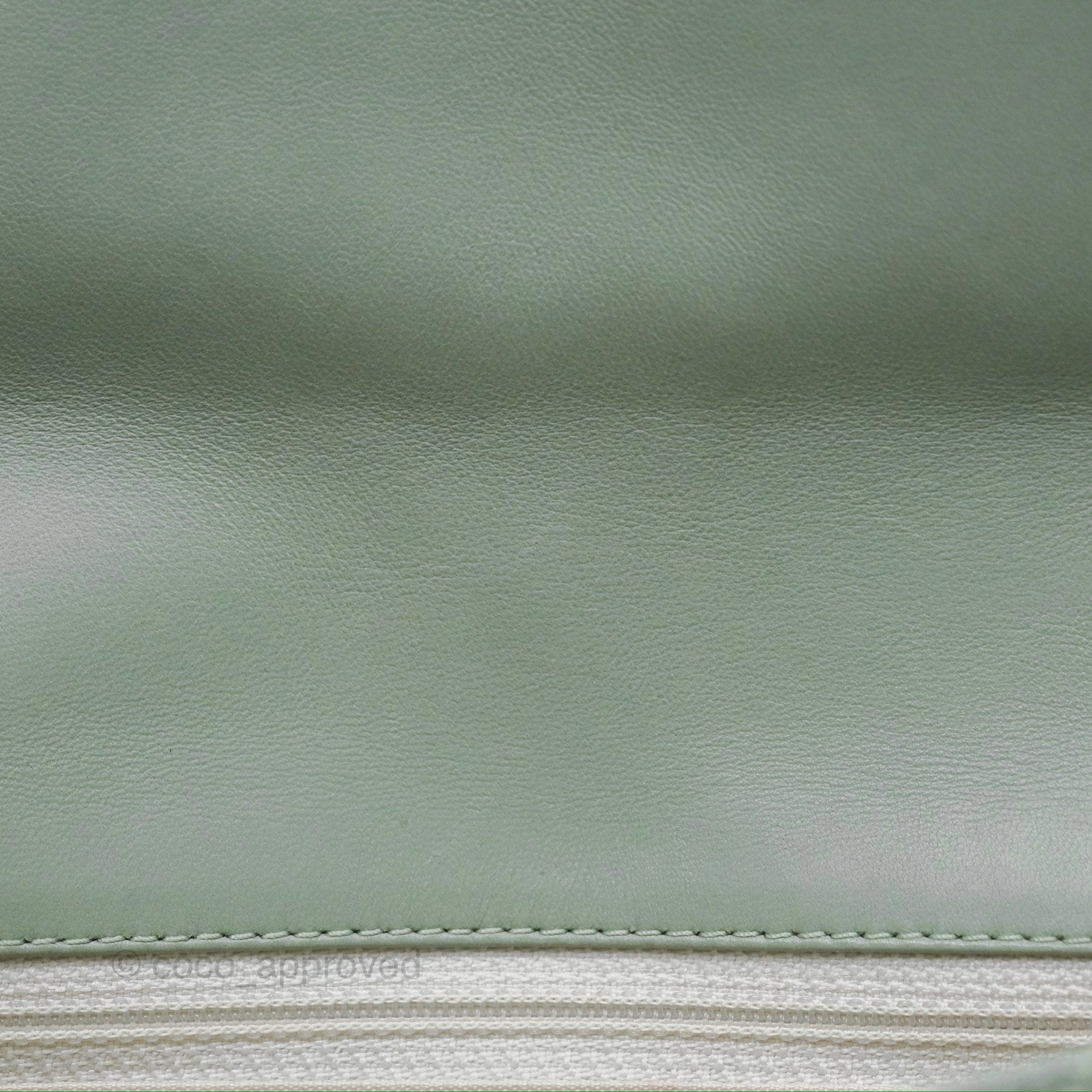 Chanel CC East West Flap Bag Genuine Lambskin Leather Mint Green with Silver Hardware - Luxury Crossbody Purse for Women, Perfect for Date Night & Special Occasions