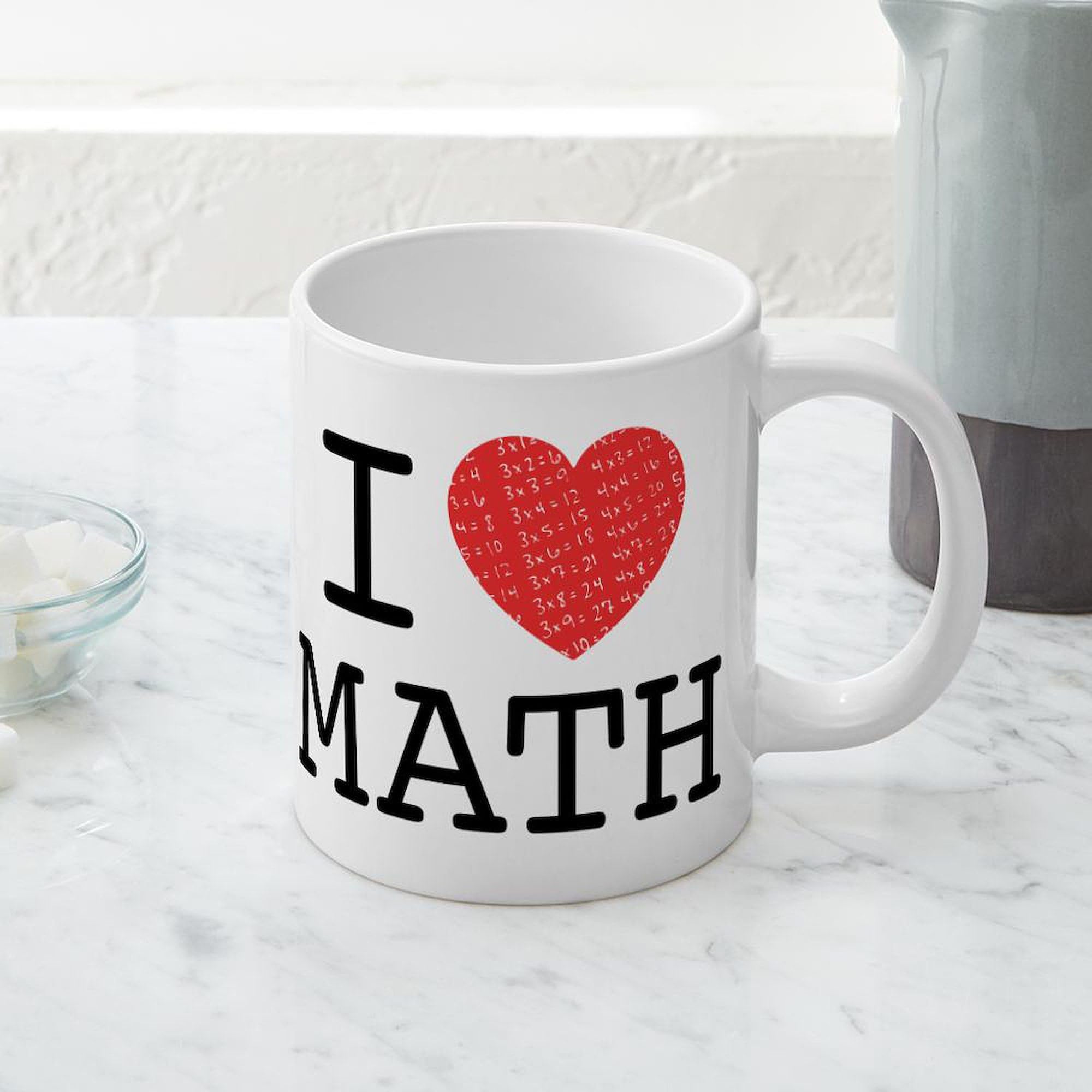I Heart Math 20 oz Ceramic Coffee Mega Mug | Large Insulated Coffee Cup for Teachers, Students & Math Lovers | Perfect for School, Office & Home Use