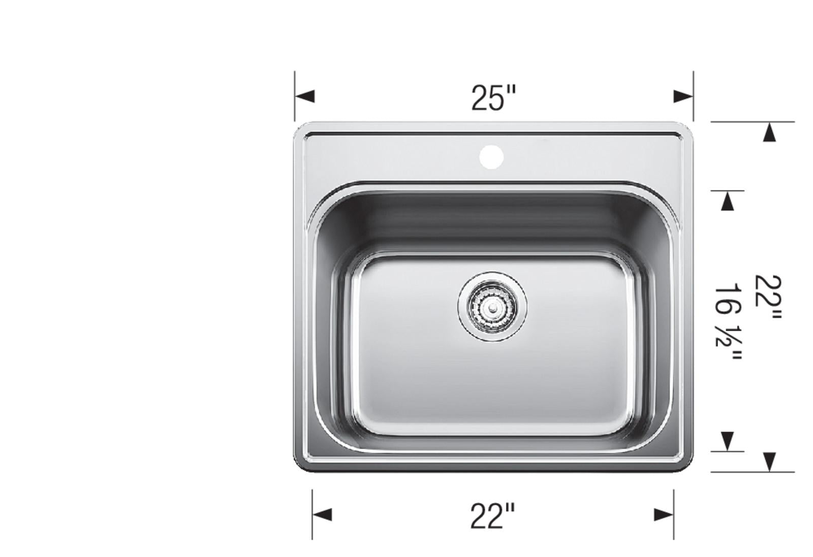 Stainless Steel Blanco Essential 441078 Laundry Utility Sink with 1 Hole - Perfect for Laundry Rooms, Basements & Garages