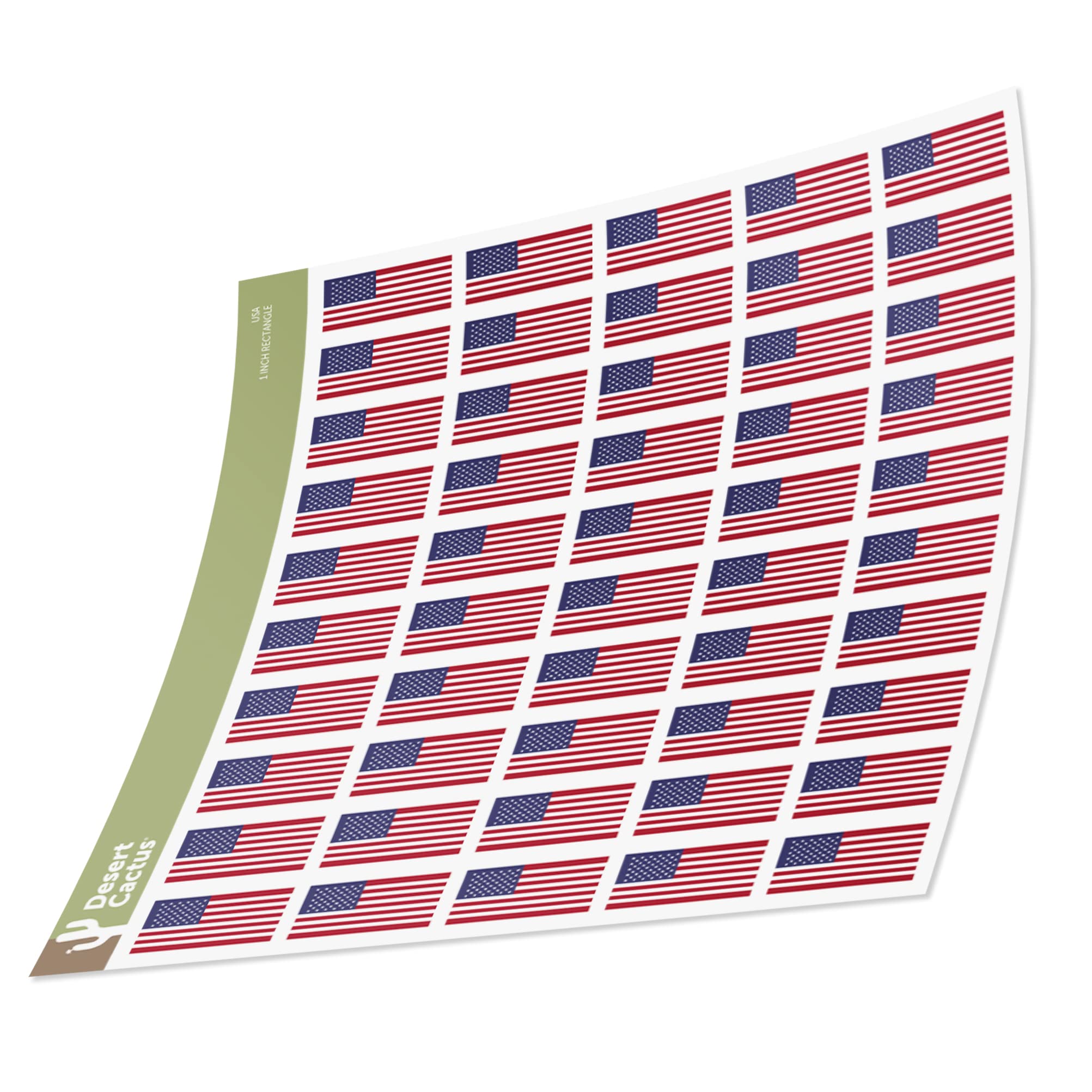 50 Pcs 1 Inch USA Flag Stickers - Patriotic American Desert Cactus Vinyl Decals for Scrapbooking, Cars, Laptops & Windows | Perfect for 4th of July Decorations, School Projects & Patriotic Gift Giving