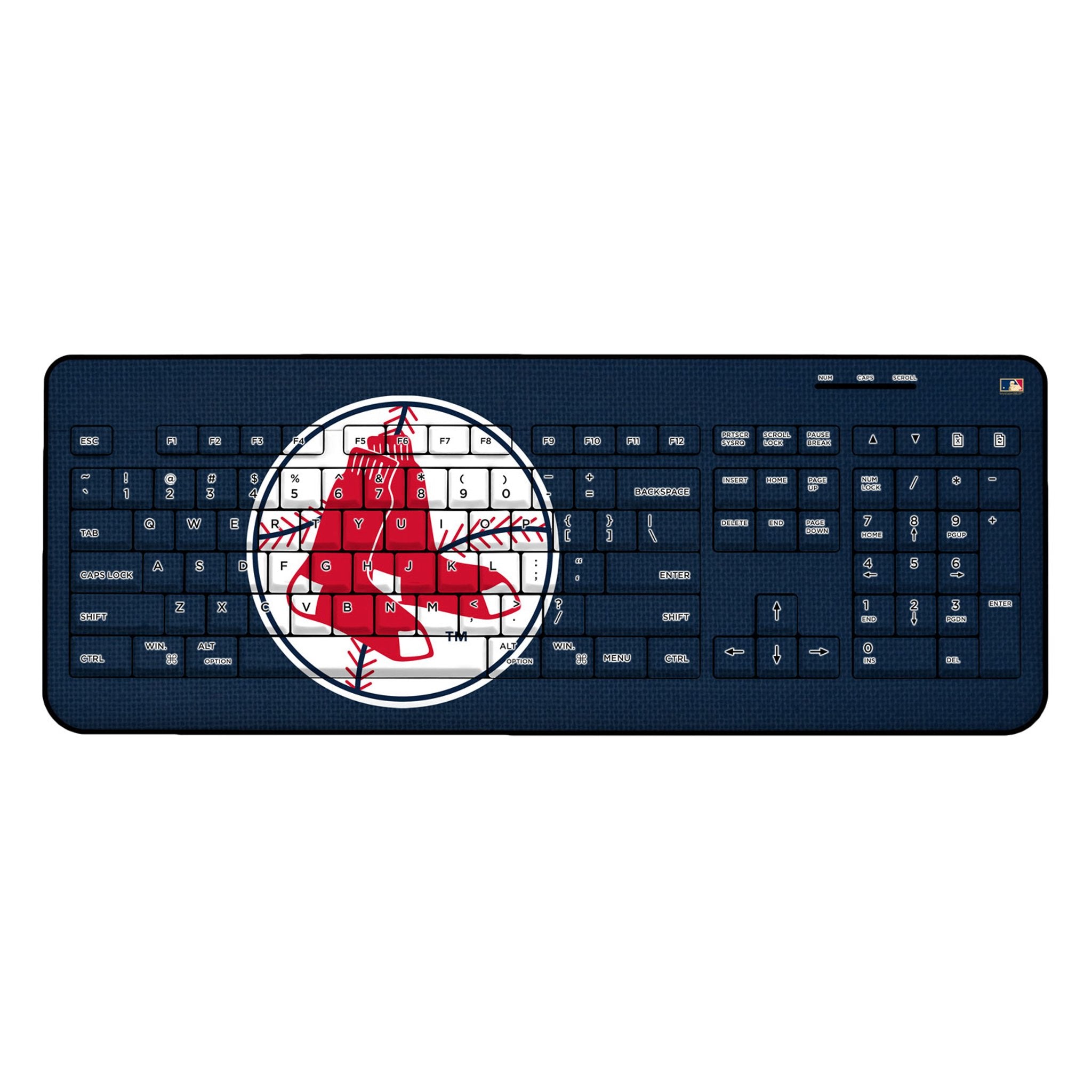 Boston Red Sox 1970-1975 Cooperstown Collection Wireless USB Keyboard - Vintage Baseball Fan Gift for Home & Office Use