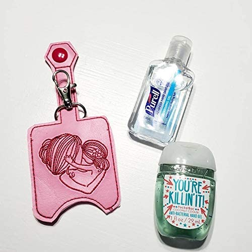 Mom Love Hand Sanitizer Holder Keychain - Portable Sanitizer Clip for Purse, Backpack & Keys - Perfect for Travel, Office & Daily Use