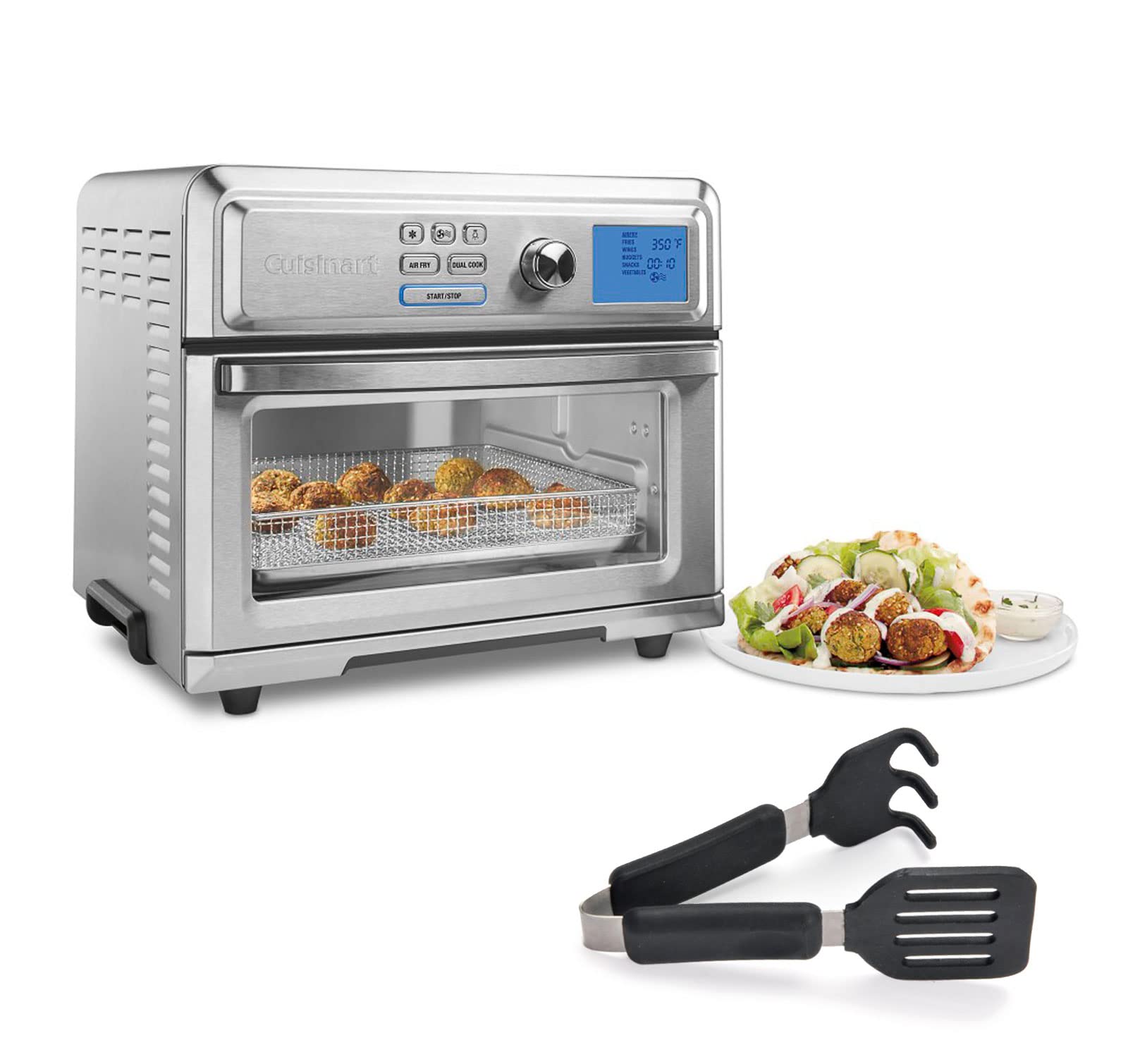 Cuisinart TOA-65 Digital Air Fryer Toaster Oven Combo with EZ Lift Silicone Tongs - Perfect for Baking, Roasting & Air Frying - Ideal for Small Kitchens, Dorms & RV Cooking
