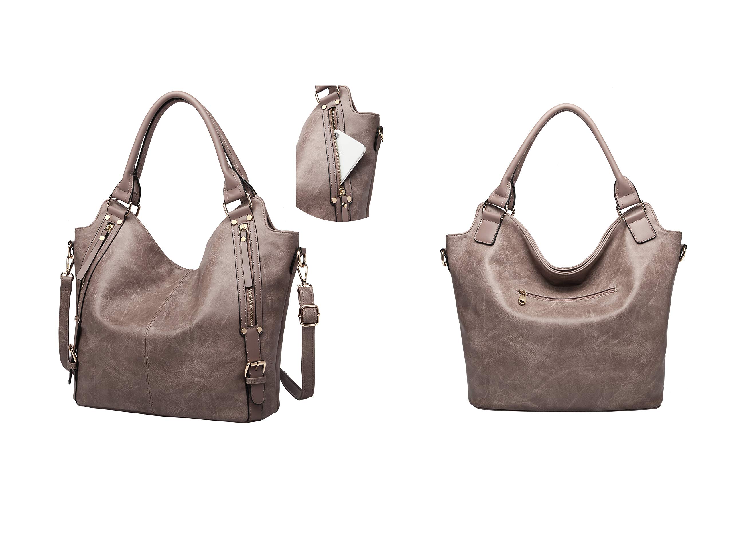 Stylish Women's PU Leather Tote Bag - Adjustable Shoulder Strap Hobo Handbag for Work, Travel & Daily Use | Fashionable Crossbody Purse for Women