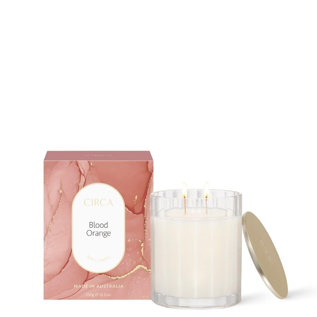 Circa Scented Soy Candle 350g - Blood Orange Fragrance | Natural Soy Wax Candle for Home, Relaxation & Aromatherapy | Perfect for Living Room, Bedroom & Spa