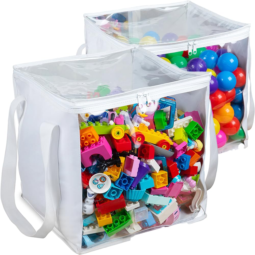 2-Piece Extra Large Clear Toy Storage Bags with Zipper 14