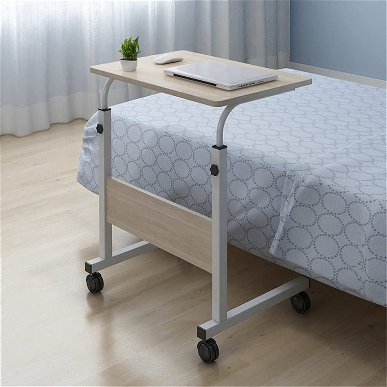 YAOJIA Adjustable Portable Laptop Desk - 60x40cm White Foldable Standing Computer Table for Home Office, Bed, Couch & Sofa Use - Ergonomic Workstation for Remote Work, Studying & Gaming