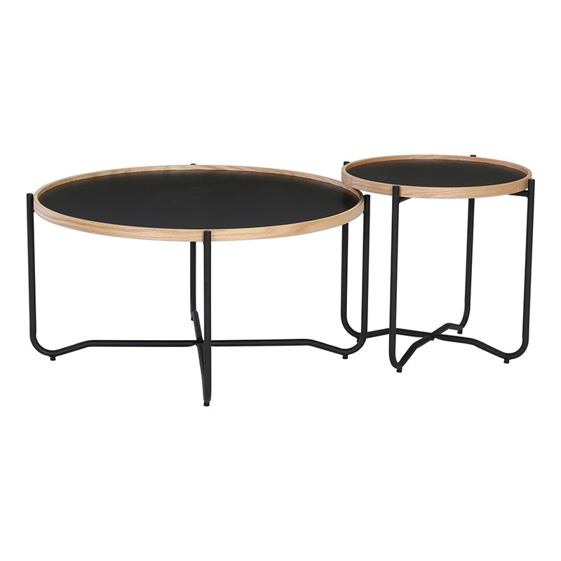 TANIX Round Black Side Table - Modern End Table for Living Room, Bedroom, or Office - Small Accent Table for Coffee, Books, and Decor