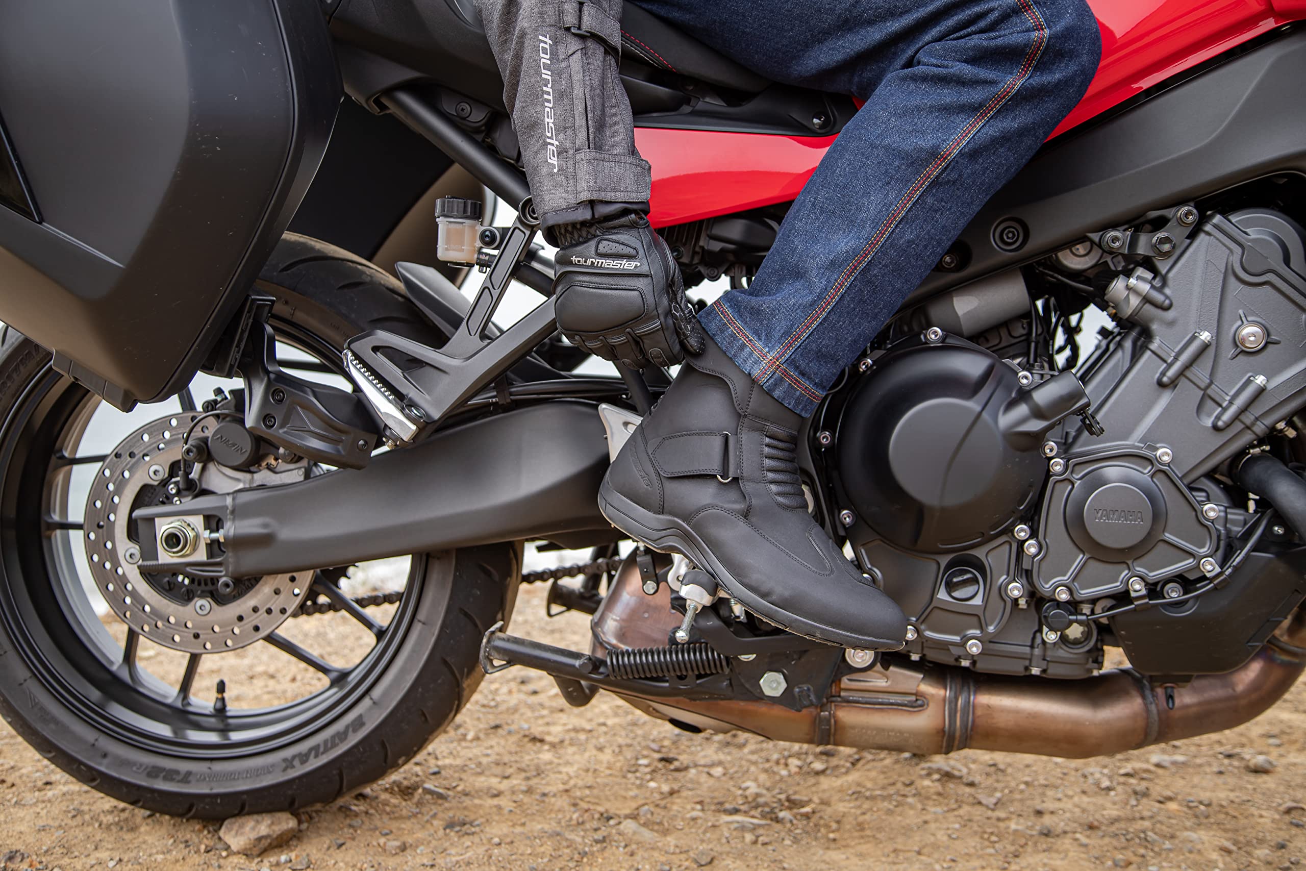Tourmaster Men's Echo WP Waterproof Motorcycle Boots - Durable Riding Boots for Men, All-Weather Protection for Adventure & Commuting