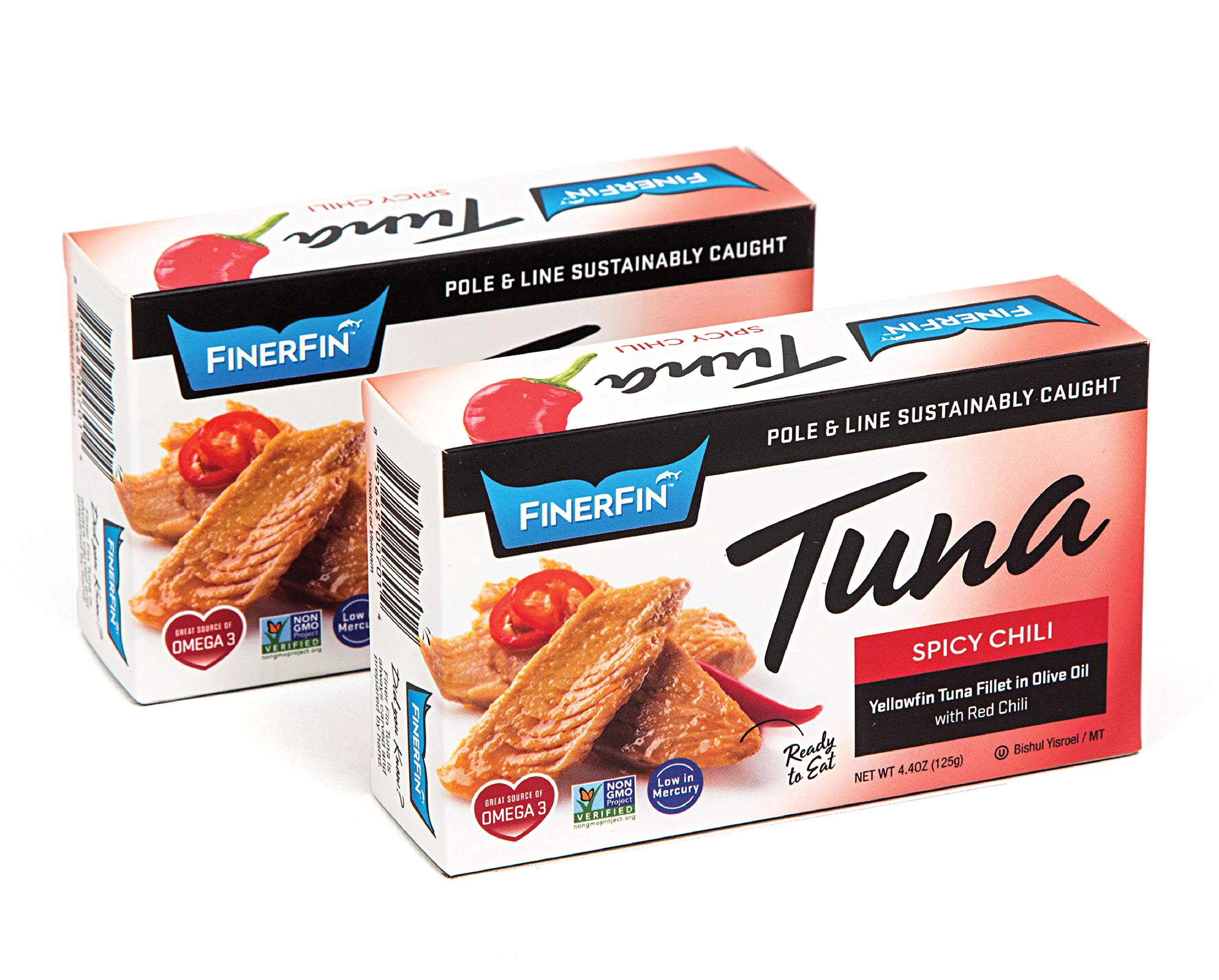 Premium Wild-Caught Yellowfin Tuna Salad in Organic EVOO | Spicy Chili Flavor | Gourmet Ready-to-Eat Canned Tuna Fillets | 4.4oz Can (2-Pack) | Perfect for Salads, Sandwiches & Keto Meals