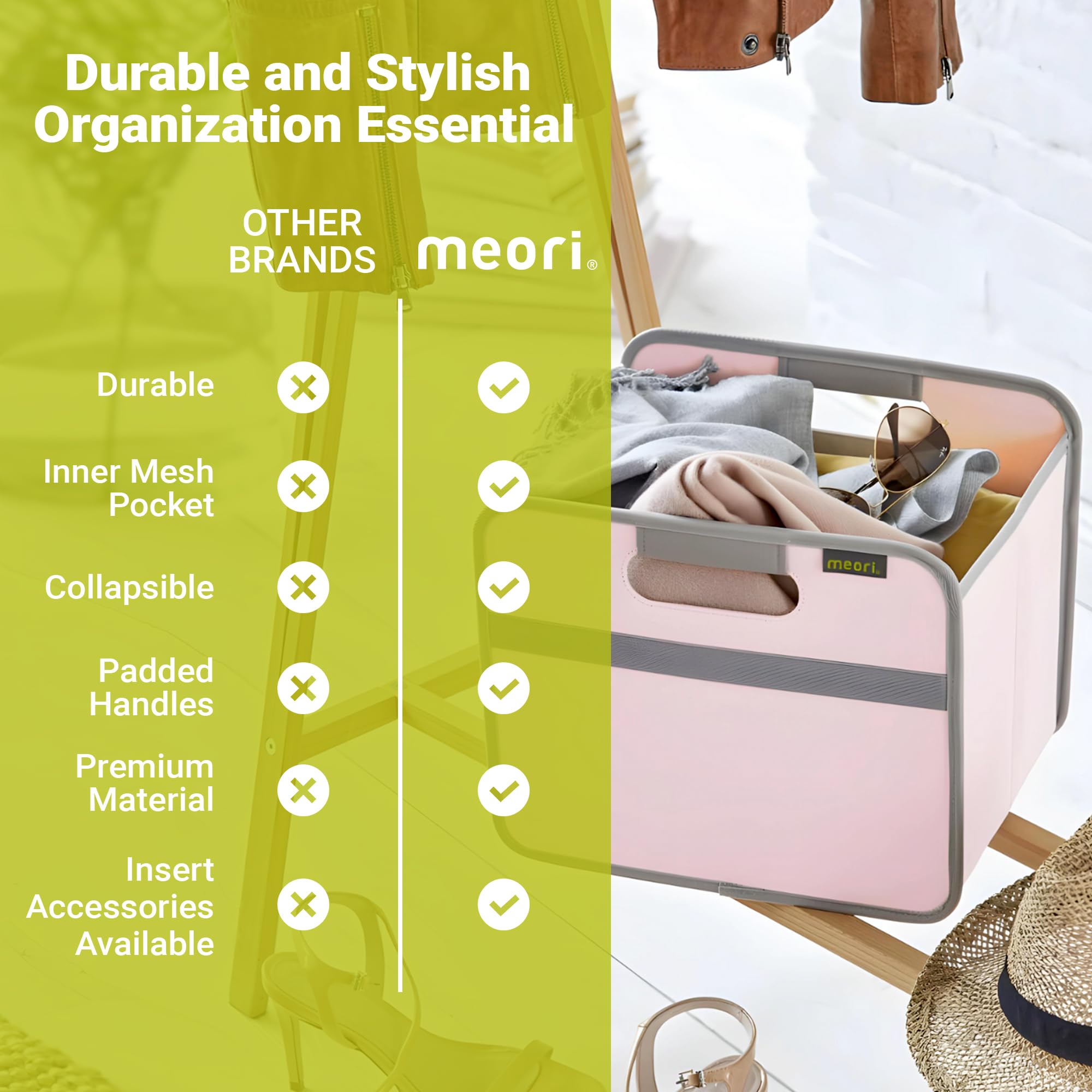 Collapsible Fabric Storage Bin with Handles - Organize Shelves & Closets
