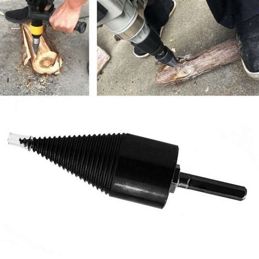 High-Speed Carbon Steel Firewood Drill Bit - Hex Shank Wood Splitter Cone Driver - Durable Power Tool Accessories for Fast Wood Splitting (32mm Hole Diameter) - Perfect for Fireplace, Camping & DIY Woodworking Projects