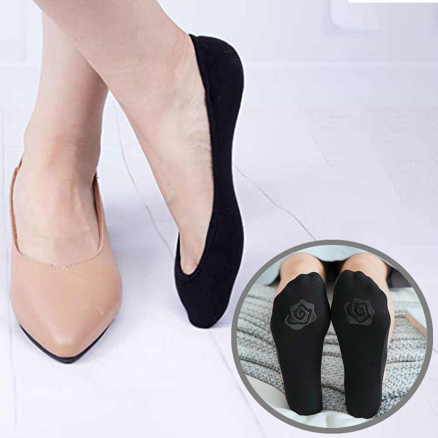 LECTNORE Women's No Show Socks - Ultra Low Cut Invisible Socks with Non-Slip Silicone Strips for Sneakers, High Heels & Loafers | Comfortable & Breathable for Everyday Wear
