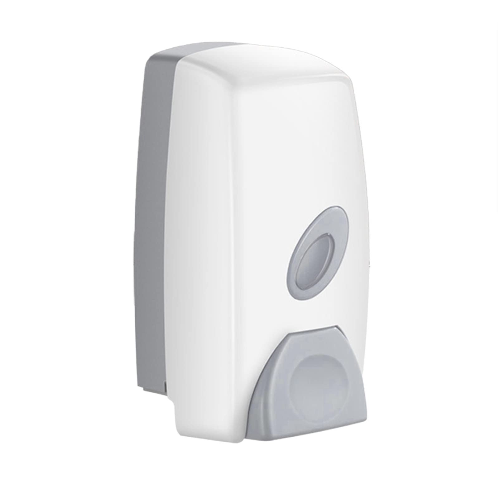 Minimalist White 1000ml Wall Mounted Liquid Soap Dispenser for Bathroom & Kitchen - Touchless Foam Soap Dispenser with Push Button, Ideal for Hotels, Restaurants and Home Use