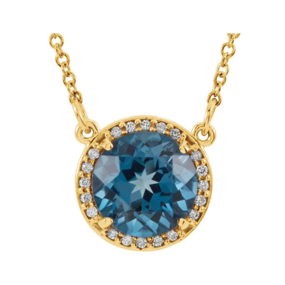 6mm Round Solitaire Diamond Pendant Necklace - 16