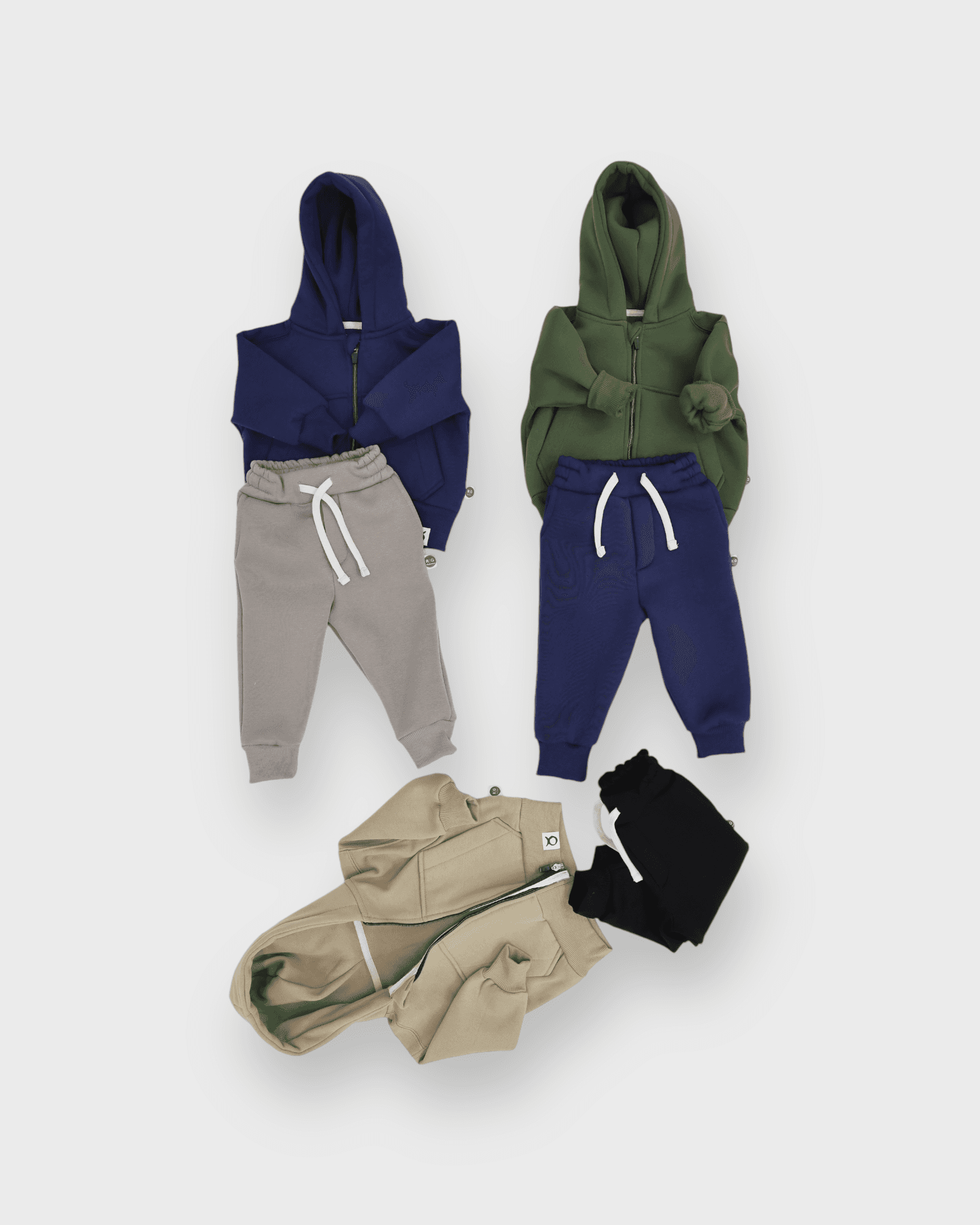 Baby Zipper Hoodie and Jogger Set - Soft Cotton Kids Loungewear for Playtime & Nap Time