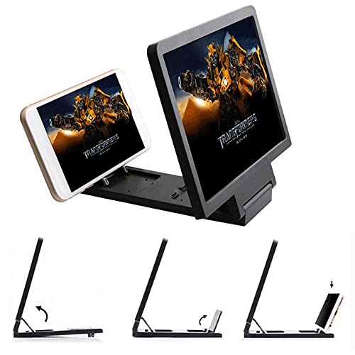 HD 3D Mobile Phone Screen Magnifier - Foldable Stand & Bracket for Movies, Games & Video Watching | Portable Phone Desk Holder for Home, Office & Travel Entertainment