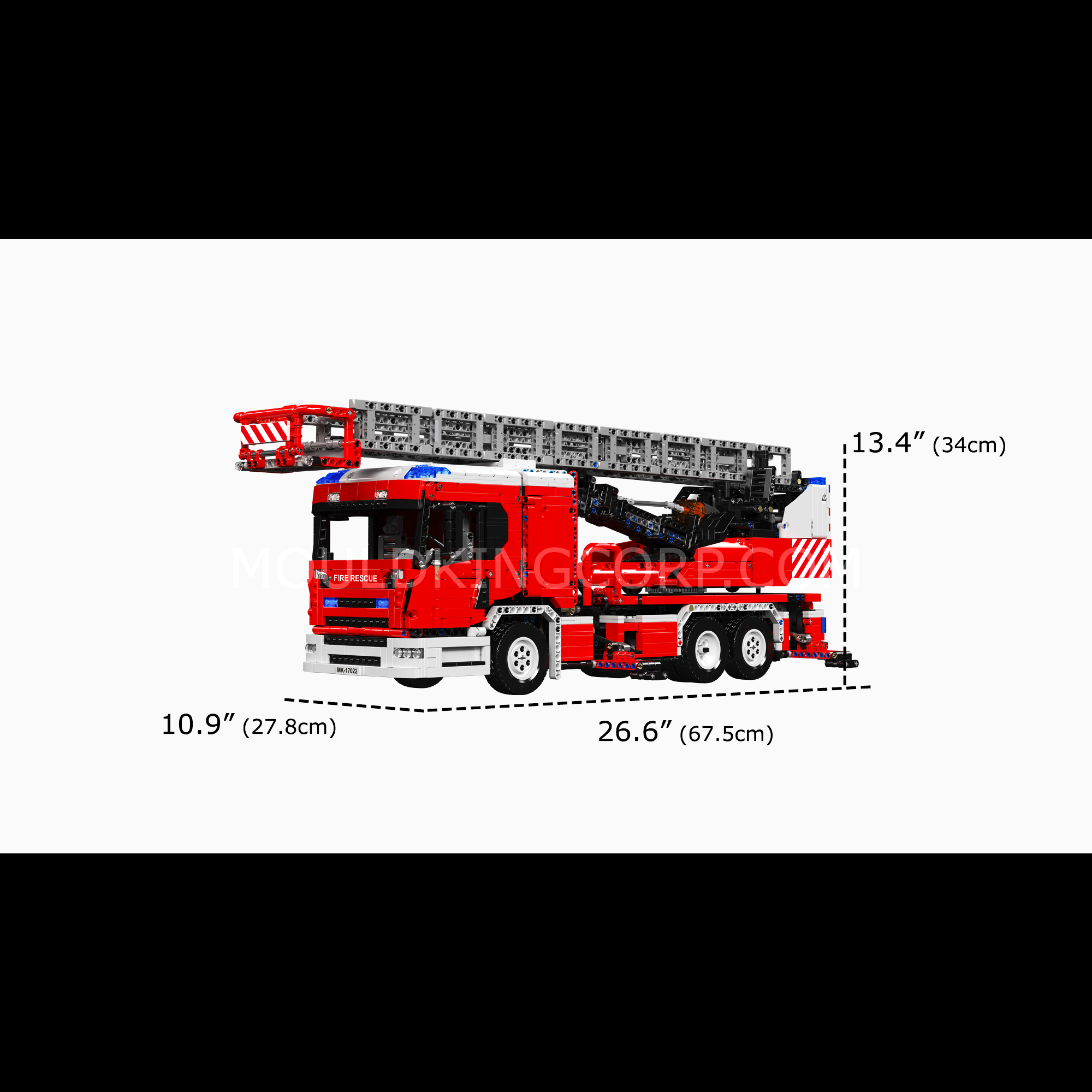 Mould King 17022 Remote Control Fire Truck Building Blocks Set - 4,886 Pieces STEM Toy for Kids & Adults | Perfect for Creative Play, Gift Giving & Collector's Display