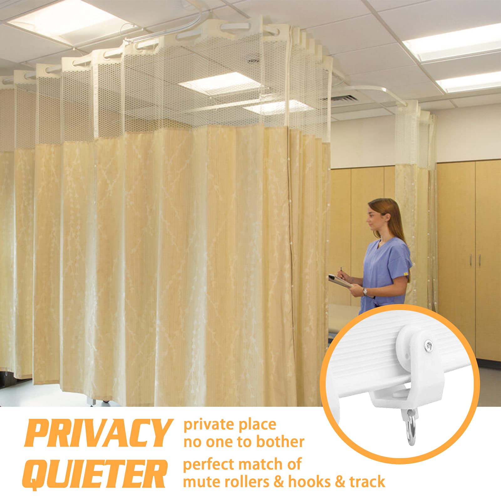 Flexible Ceiling Curtain Track - 23 Ft Bendable Curved Rail with Silent Rollers for Shower, Bay Window, RV, Room Divider | Easy Installation & Durable Design for Home, Office & Dorm Decor