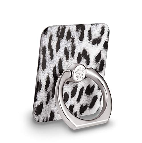 Velvet Caviar Phone Ring Holder - Grip Stand for iPhone & Galaxy (Snow Leopard) - Perfect for One-Hand Use & Selfies