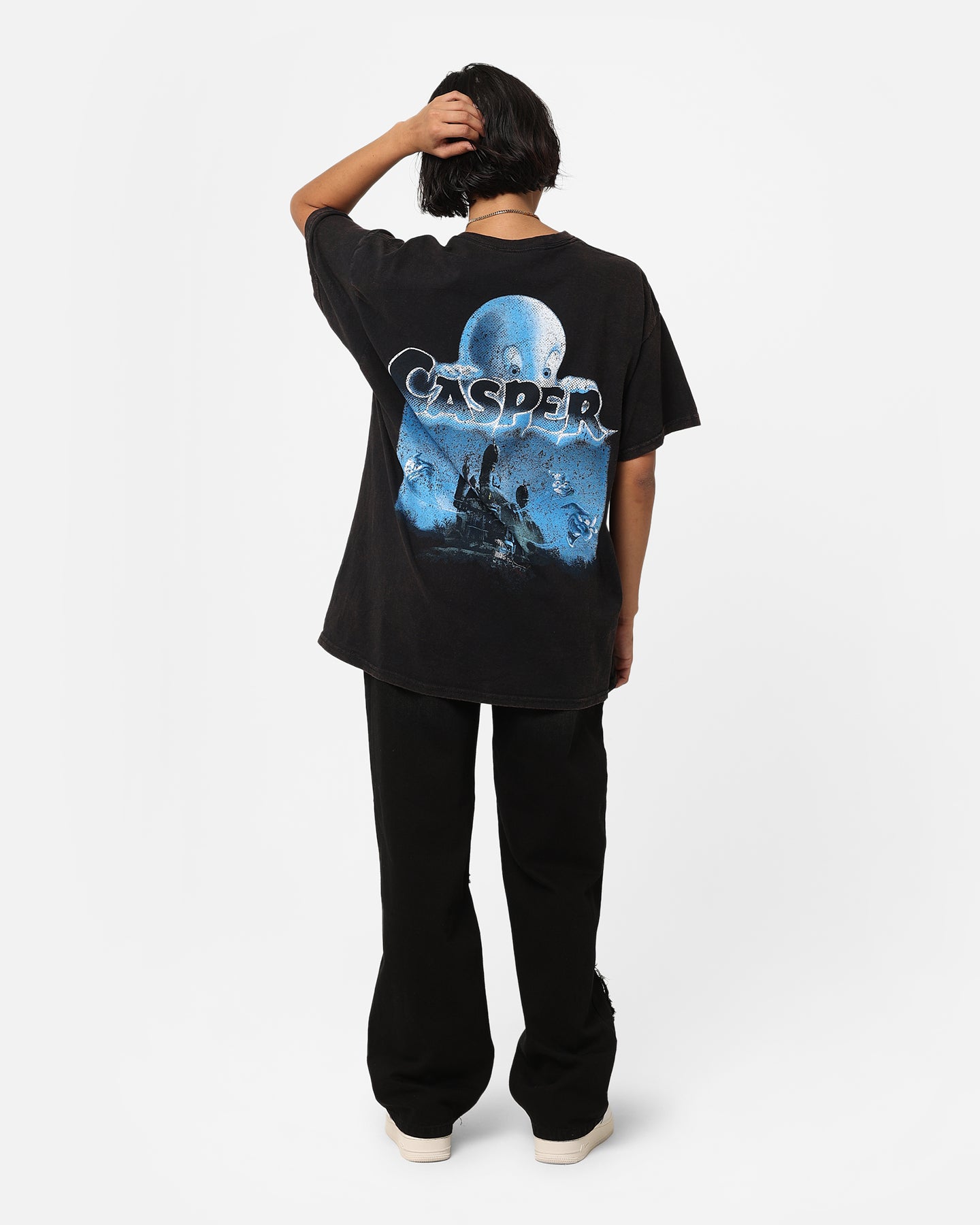 Vintage Casper T-Shirt - Black Wash Distressed Retro Tee for Men & Women | American Thrift Style | Perfect for Casual Wear, Street Fashion & Vintage Lovers