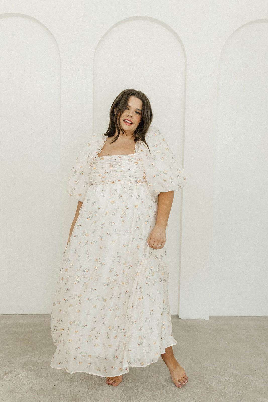 Melody Maxi Dress with Pleats & Bow Detail - Yellow Rose Floral Print | Bump Friendly Maternity Dress | Inclusive Sizing S-3XL | Perfect for Weddings, Baby Showers & Summer Vacations