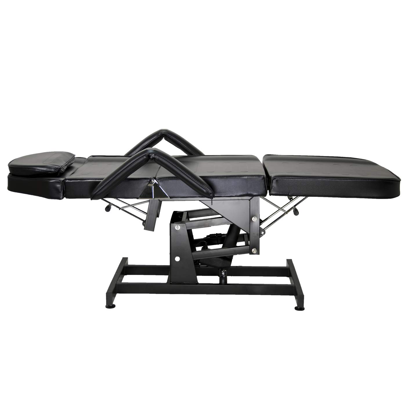 Electric Height Adjustable Tattoo Facial Esthetician Chair - Professional Lash Treatment Bed & Massage Spa Table with Electric Lift for Microblading, Waxing, Beauty Salon (Black) - Perfect for Tattoo Studios, Beauty Clinics & Spa Centers