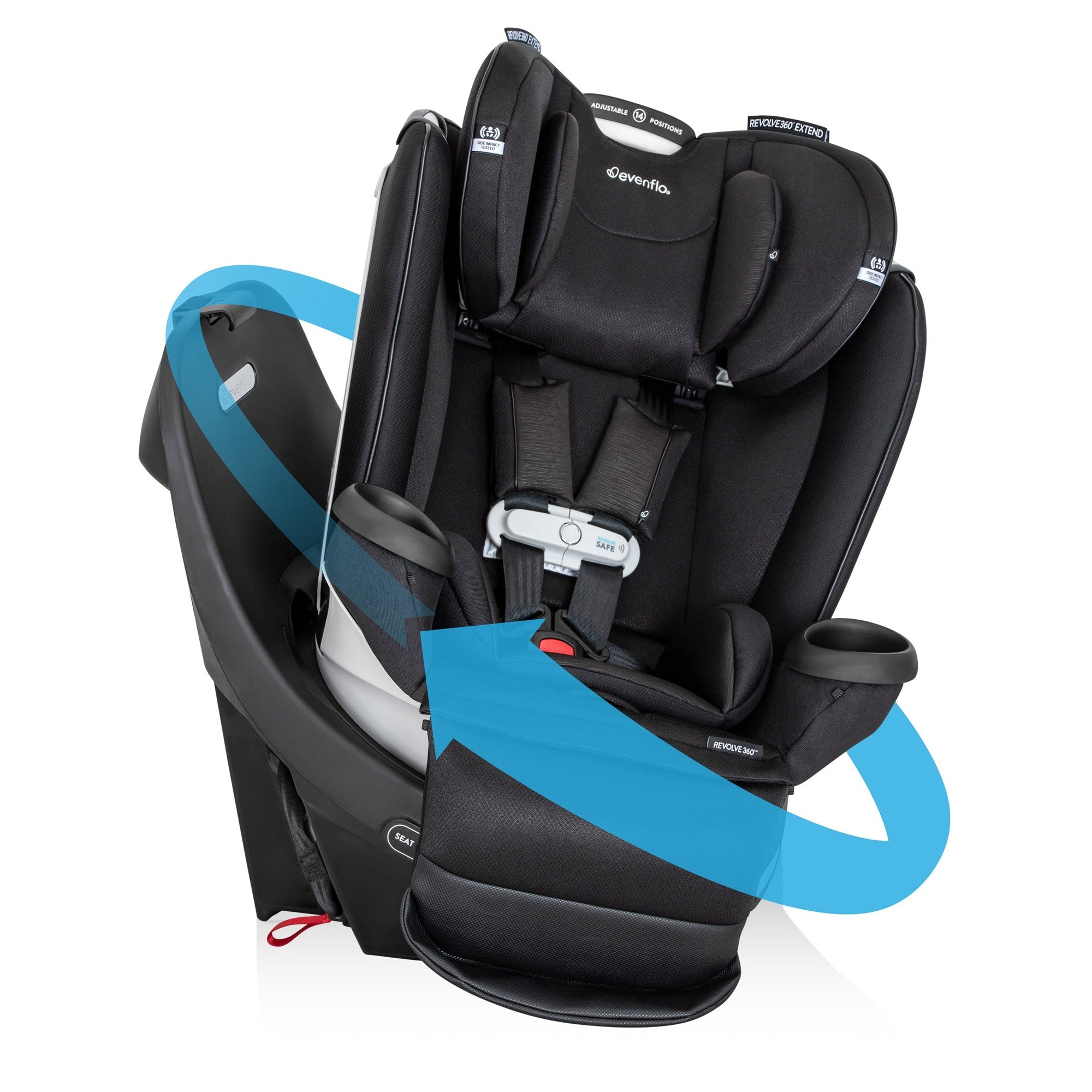 Evenflo Gold Revolve360 Extend Rotational Convertible Car Seat - Safe & Easy 360° Swivel for Toddlers & Infants - Perfect for Travel, School Drop-offs & Family Road Trips