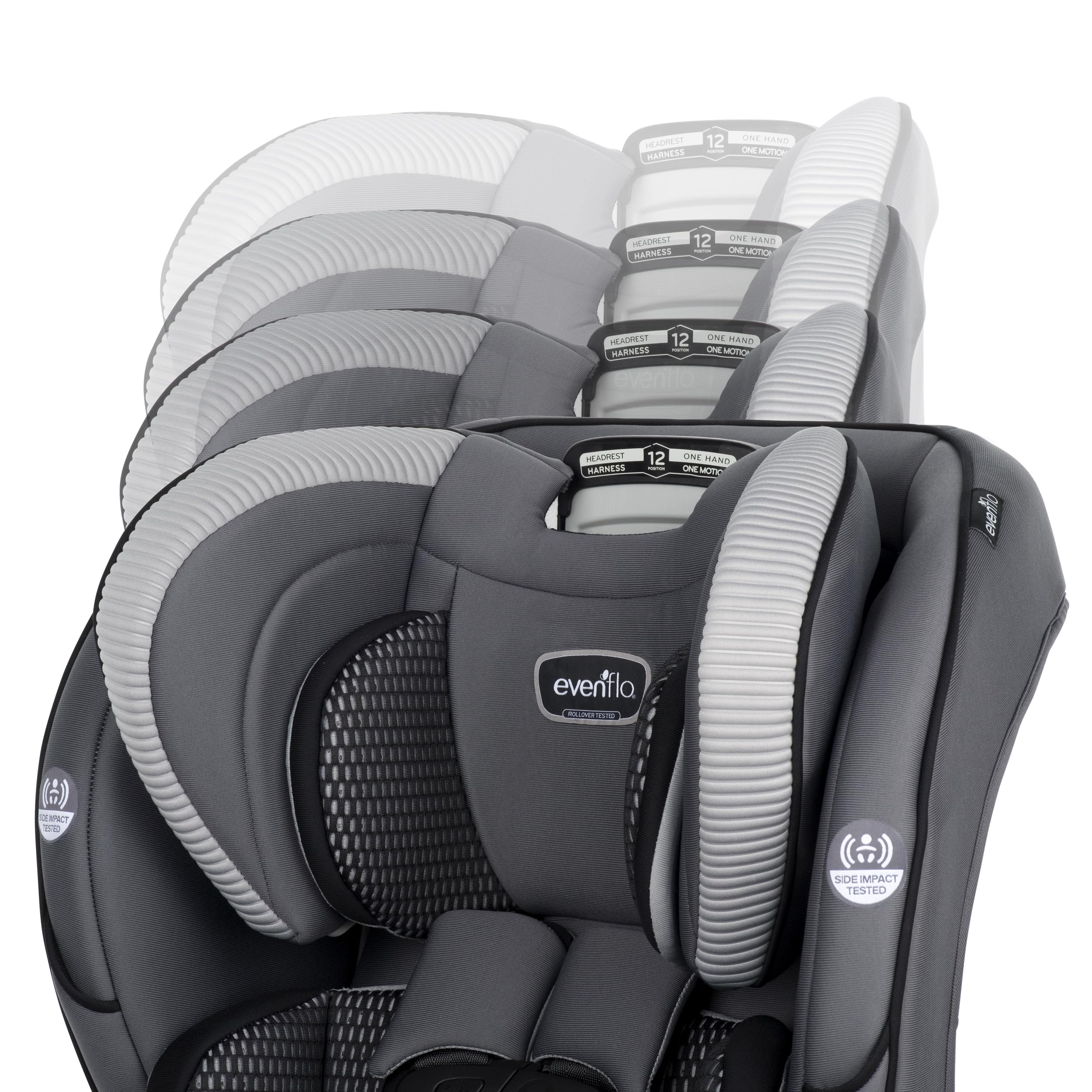 Evenflo EveryFit 3-in-1 & All4One Convertible Car Seat - Winston Gray | Rear-Facing, Forward-Facing & Booster Seat | Safe & Comfortable for Infants to Toddlers | Perfect for Family Travel & Daily Commutes