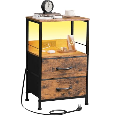 Rustic Brown Wood Grain Print（2 Drawers）