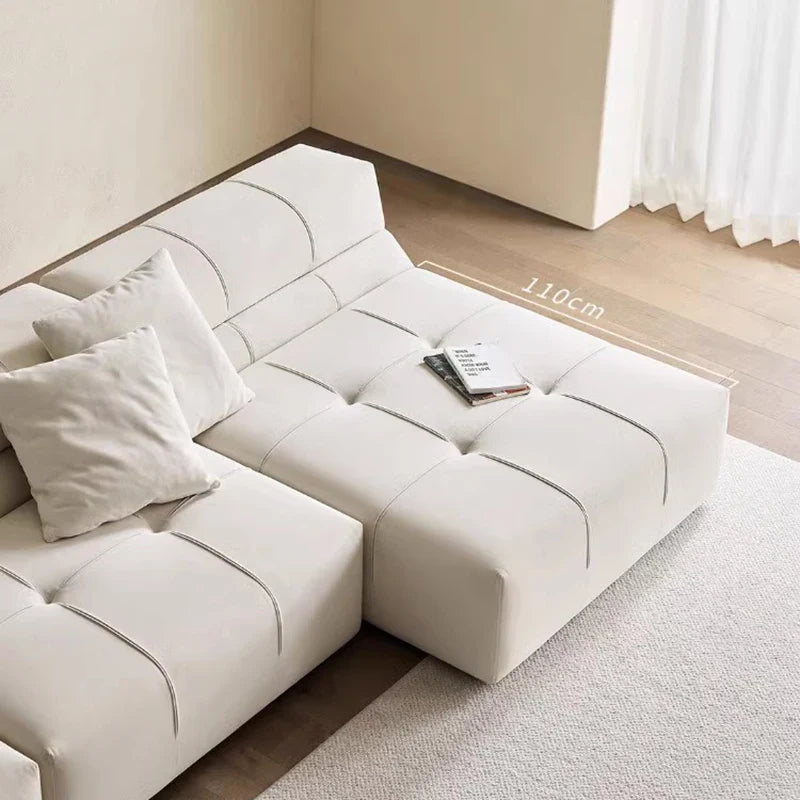 Modern Minimalist Luxury Sectional Sofa Set - Corner Couch for Living Room, Lounge & Home Theater - Soft Fabric Upholstery & Comfortable Seating
