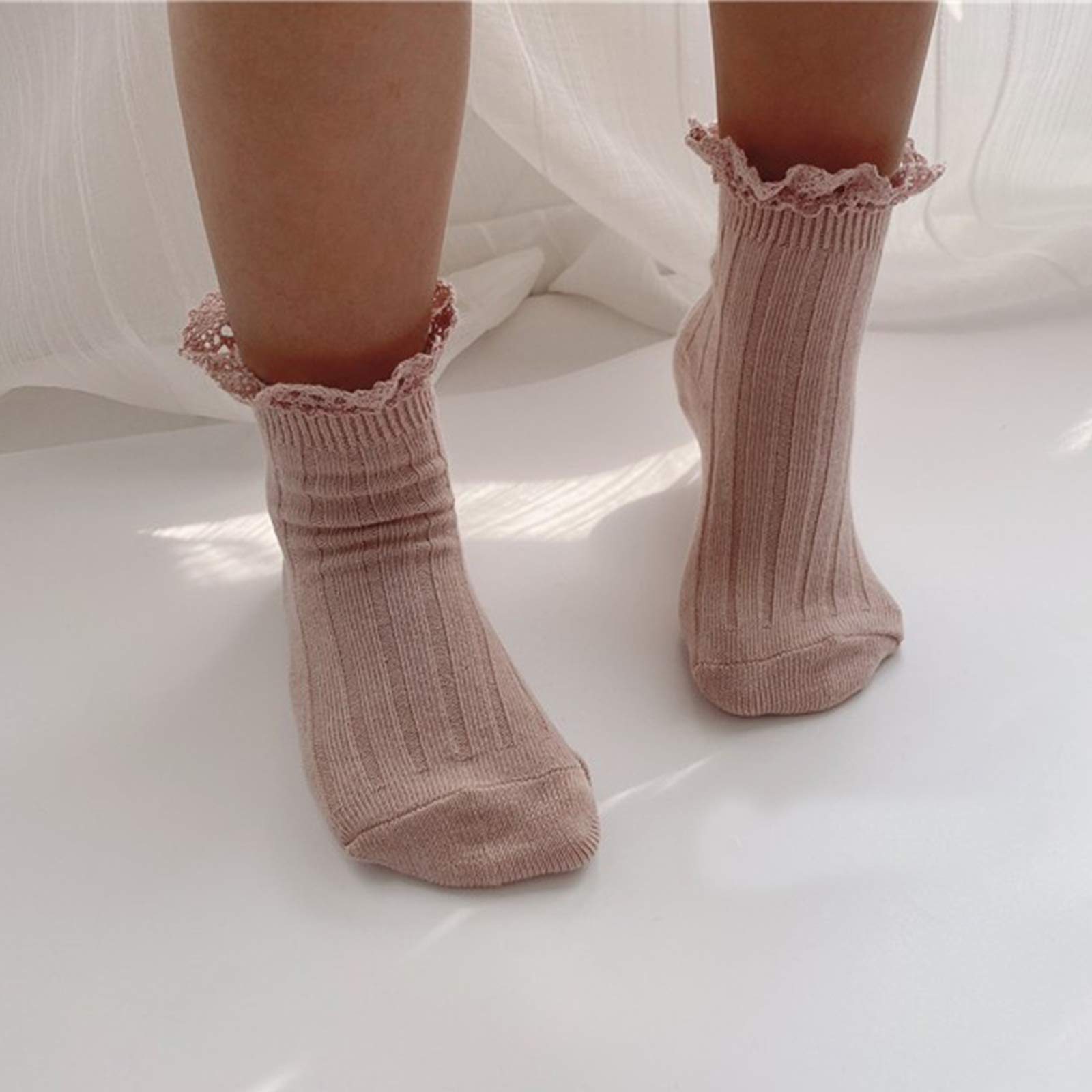 Ashmyova Baby Girls Vintage Ankle Lace Socks - 6 Pack Toddler Ruffled Dress Socks for Casual Outfits, Parties & Photo Shoots | Soft & Comfortable Cotton Blend