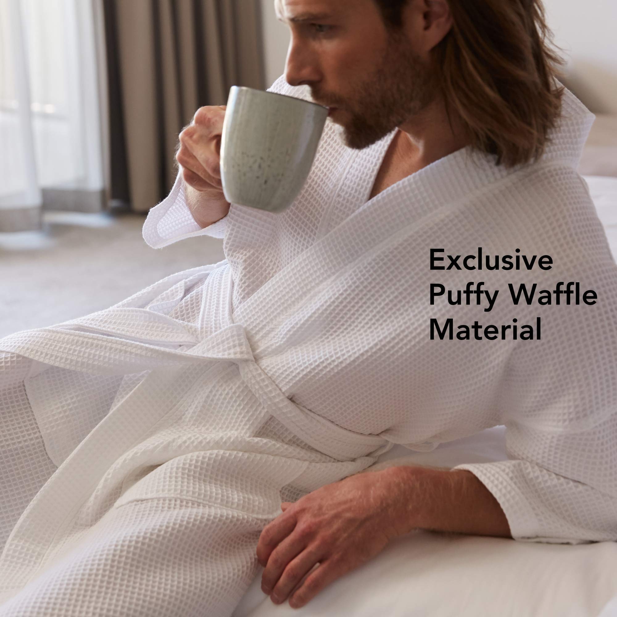 Luxury MONARCH Square Waffle Spa Kimono Robe - Ultra Soft Hotel Bathrobe for Women & Men | Perfect for Spa, Bath, Poolside & Relaxation at Home | Cypress Color