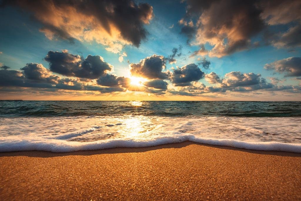 Stunning Hawaii Beach Sunrise & Sunset Landscape Photography - Tropical Ocean Scenery with Palm Trees - 12x8 Inch Premium Thick Paper Print - Perfect for Home Decor, Office Wall Art & Coastal Theme Gifts
