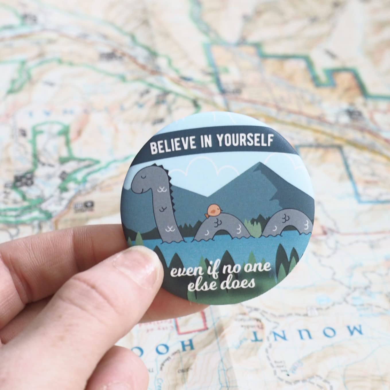 Believe in Yourself Loch Ness Monster Fridge Magnet - 2.25