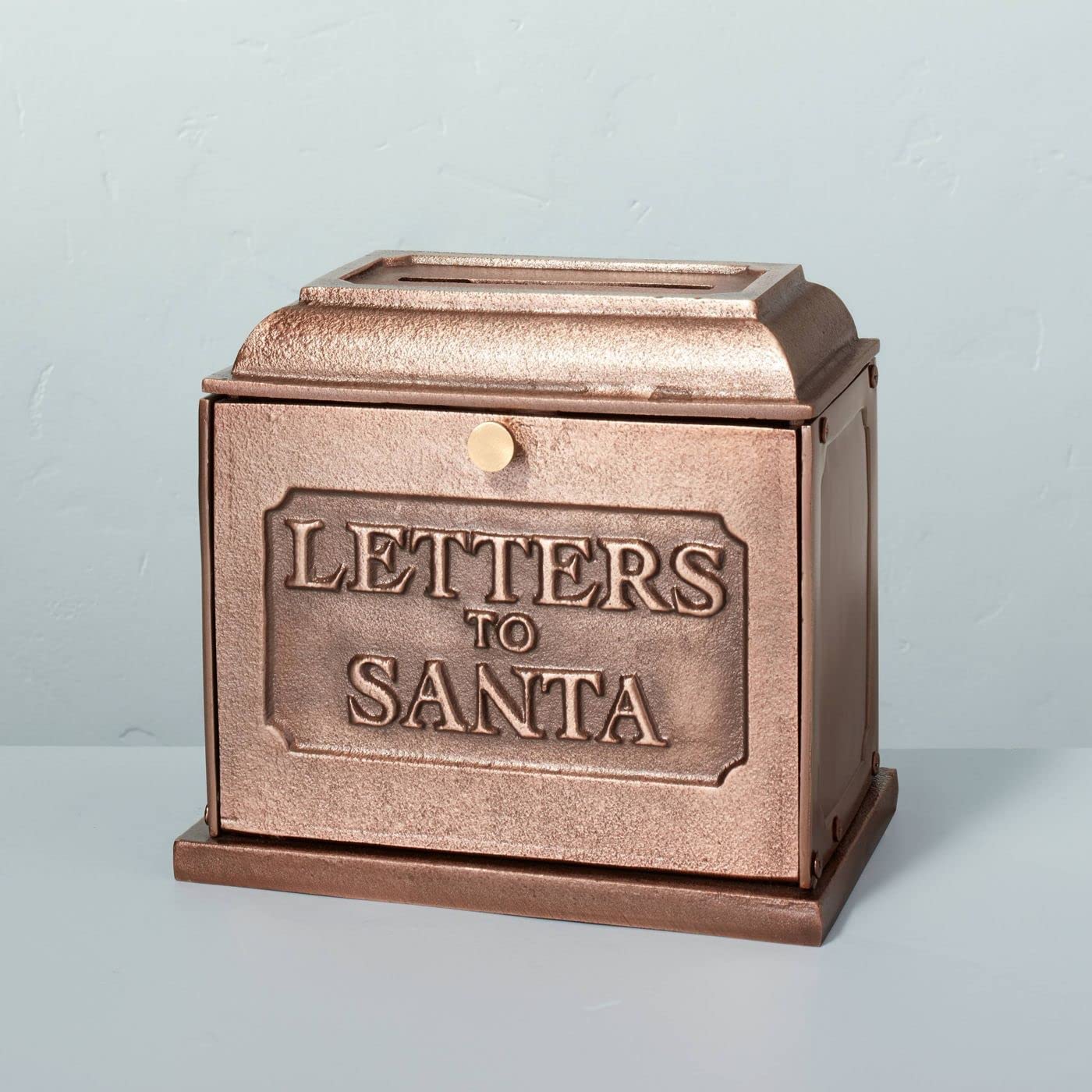 Antique Copper Metal Letters to Santa Mailbox - Rustic Holiday Decoration for Christmas Porch, Fireplace & Home Decor - Hearth & Hand with Magnolia