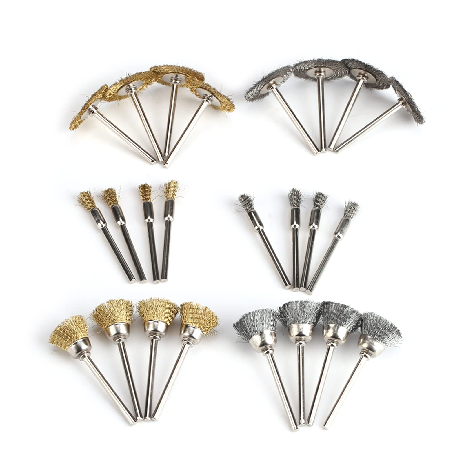 24pcs Stainless Steel Polishing Brush Set - Wire Wheel Brush & Grinding Wheel for Drill, Rotary Tool & Angle Grinder - Perfect for Metal Polishing, Rust Removal & Surface Cleaning (DIY, Automotive, Metalworking)