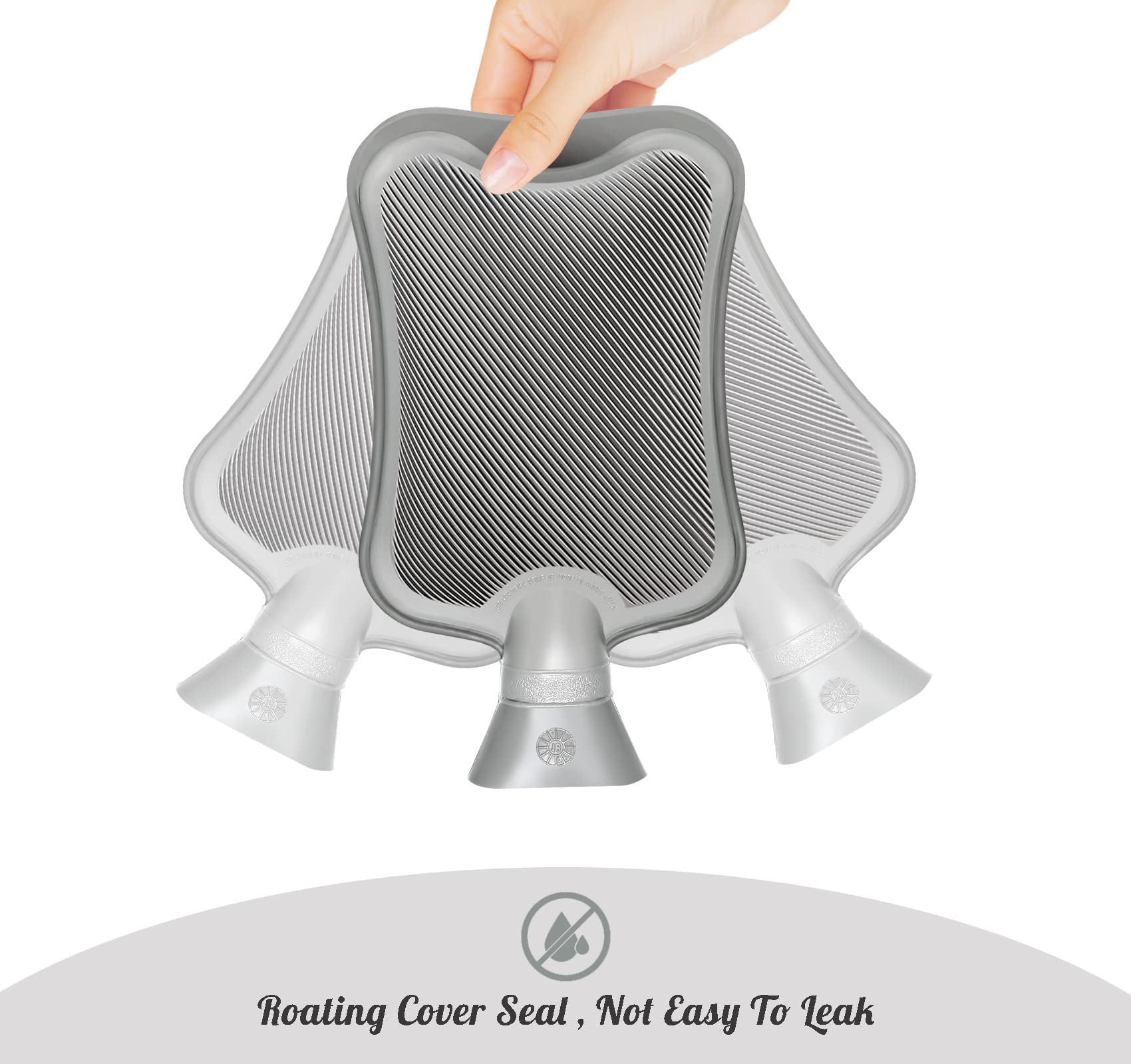 Anstore 2L Large Hot Water Bottle Green - Removable & Washable Soft Cover for Hot & Cold Therapy - Perfect for Baby, Neck Pain Relief, and Winter Warmth - Includes 1 Bottle & 2 Covers - Ideal for Home, Office, and Travel Use