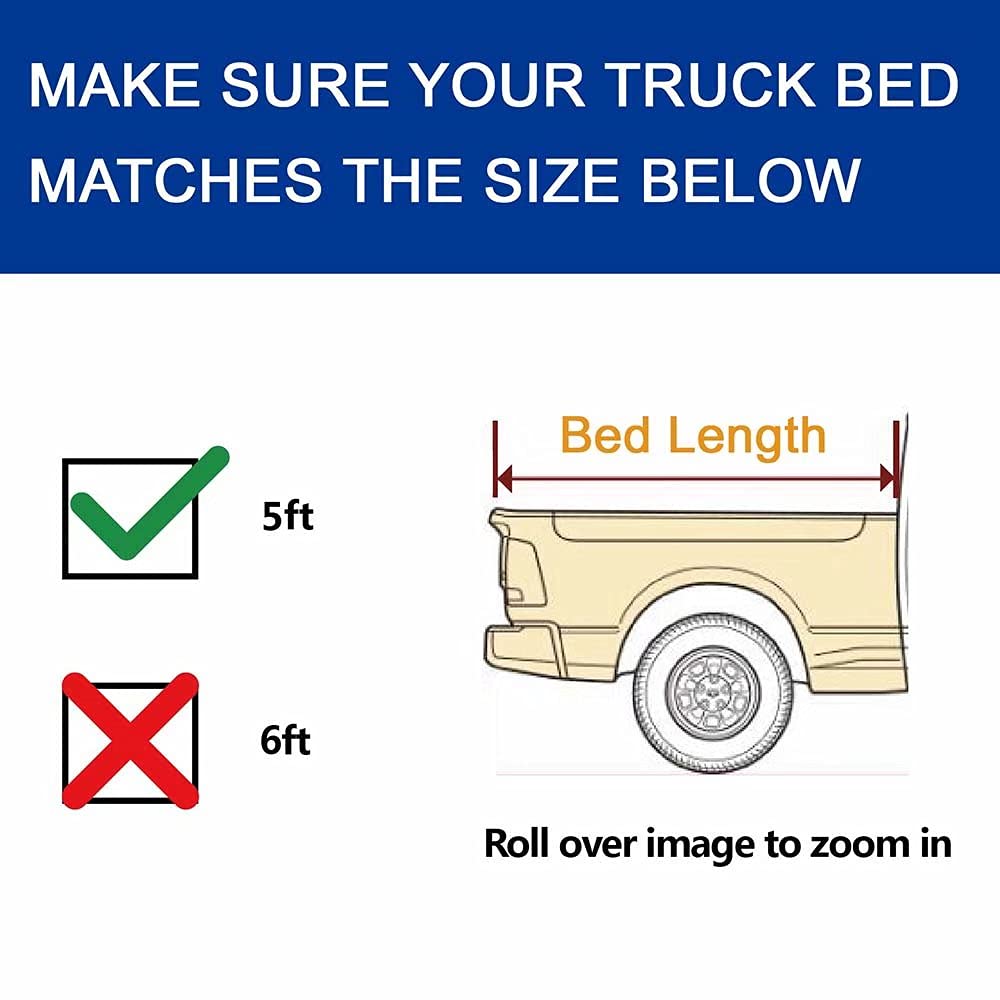 5.2ft Soft Tri-Fold Truck Bed Tonneau Cover for 2015-2025 Chevy Colorado & GMC Canyon Fleetside Pickups | Waterproof & Durable | Perfect for Hauling, Camping & Outdoor Adventures