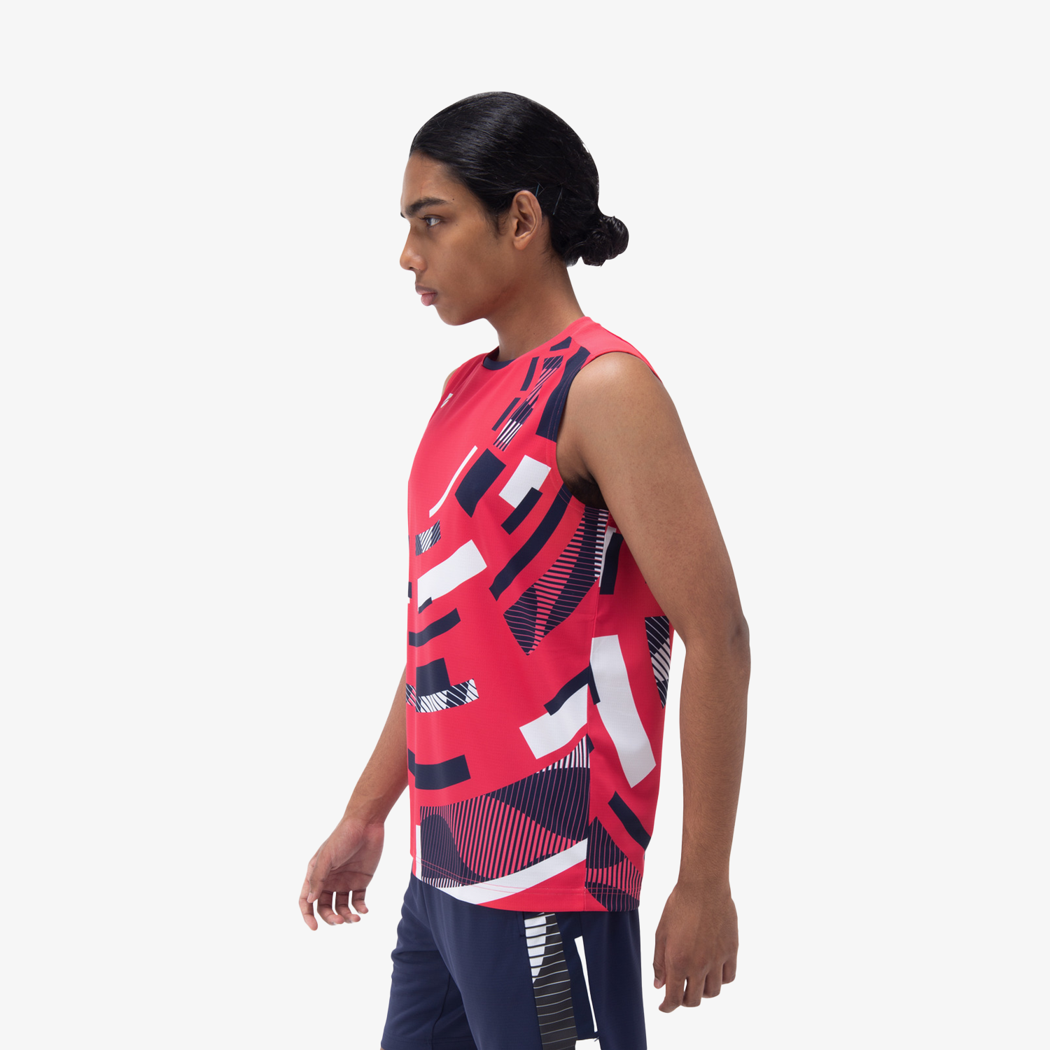 Yonex Men's Sleeveless Tennis Shirt - Breathable Quick-Dry Performance Top for Sports & Training (Geranium Pink) | Ideal for Tennis, Badminton & Gym Workouts