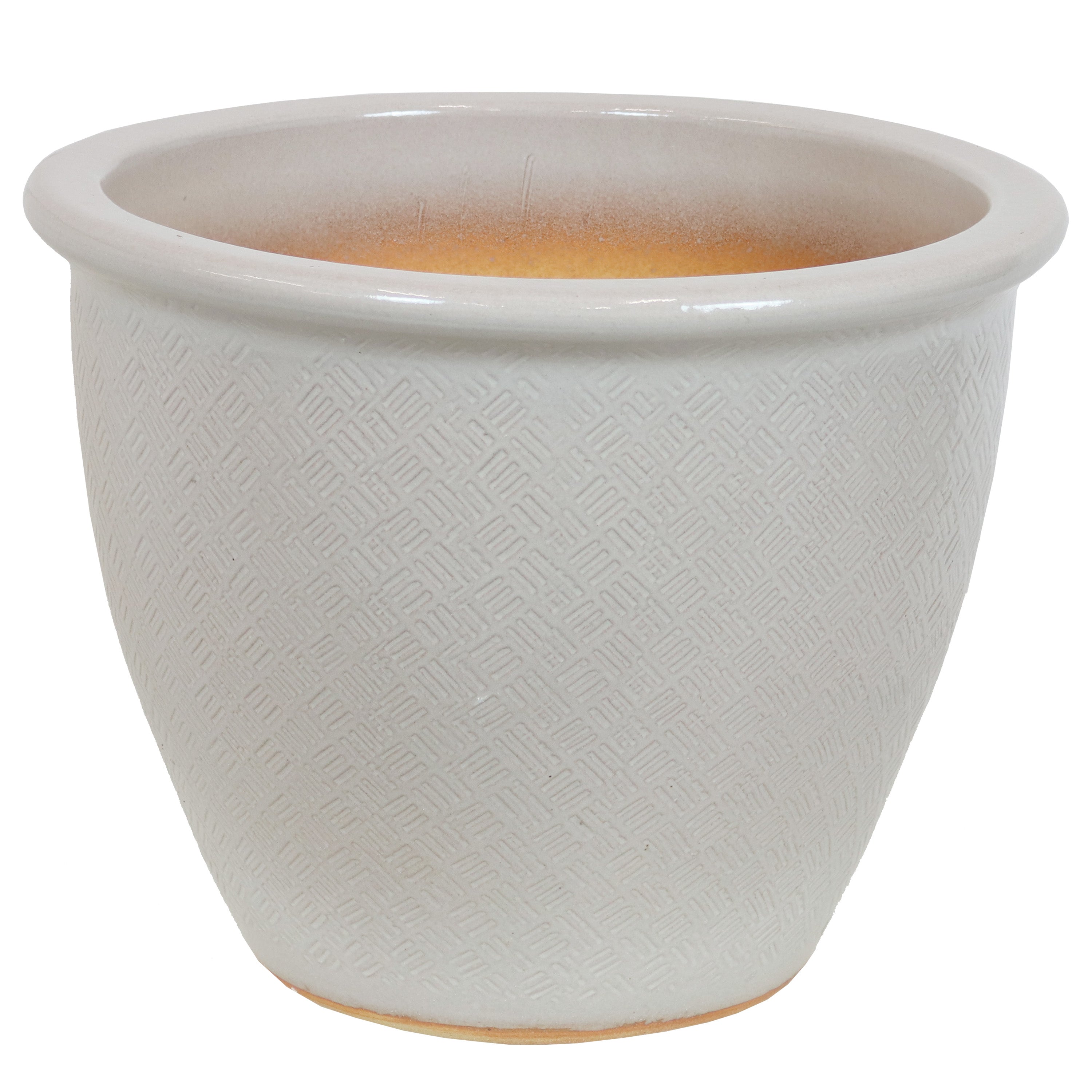 Sunnydaze Ocean Villa Glazed Ceramic Planter with Drainage Hole - 15 Inch Indoor/Outdoor Flower Pot for Plants, Succulents, Herbs - Perfect for Patio, Garden, Balcony Decor