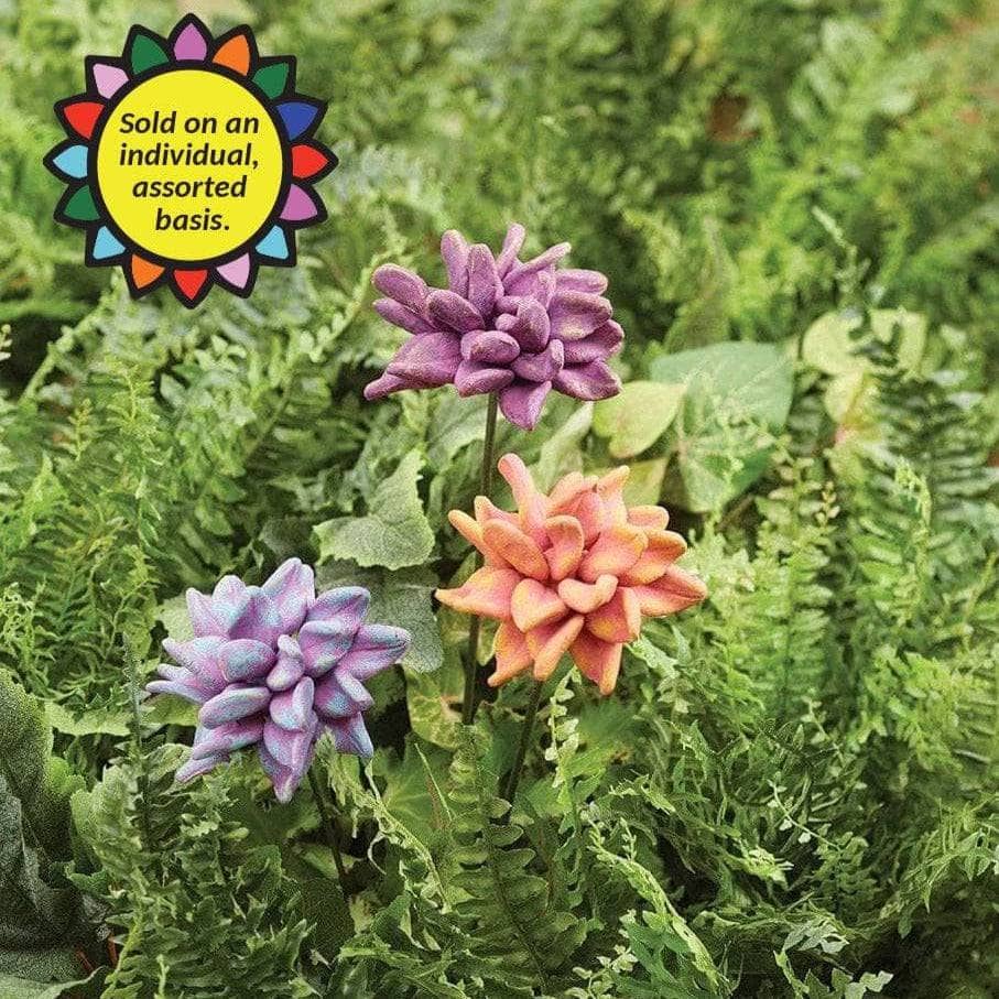 Handmade Terra Cotta Flower Stake for Garden Decor - Rustic Plant Markers for Outdoor & Indoor Plants - Perfect for Herb Gardens, Vegetable Patches, and Flower Beds