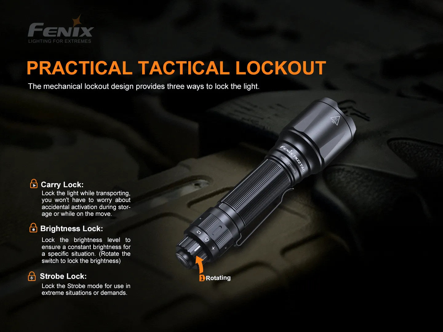 Fenix TK22 TAC Tactical Flashlight - 2800 Lumens High Power LED, Rechargeable, Waterproof for Camping, Hiking, Emergency & Outdoor Adventures