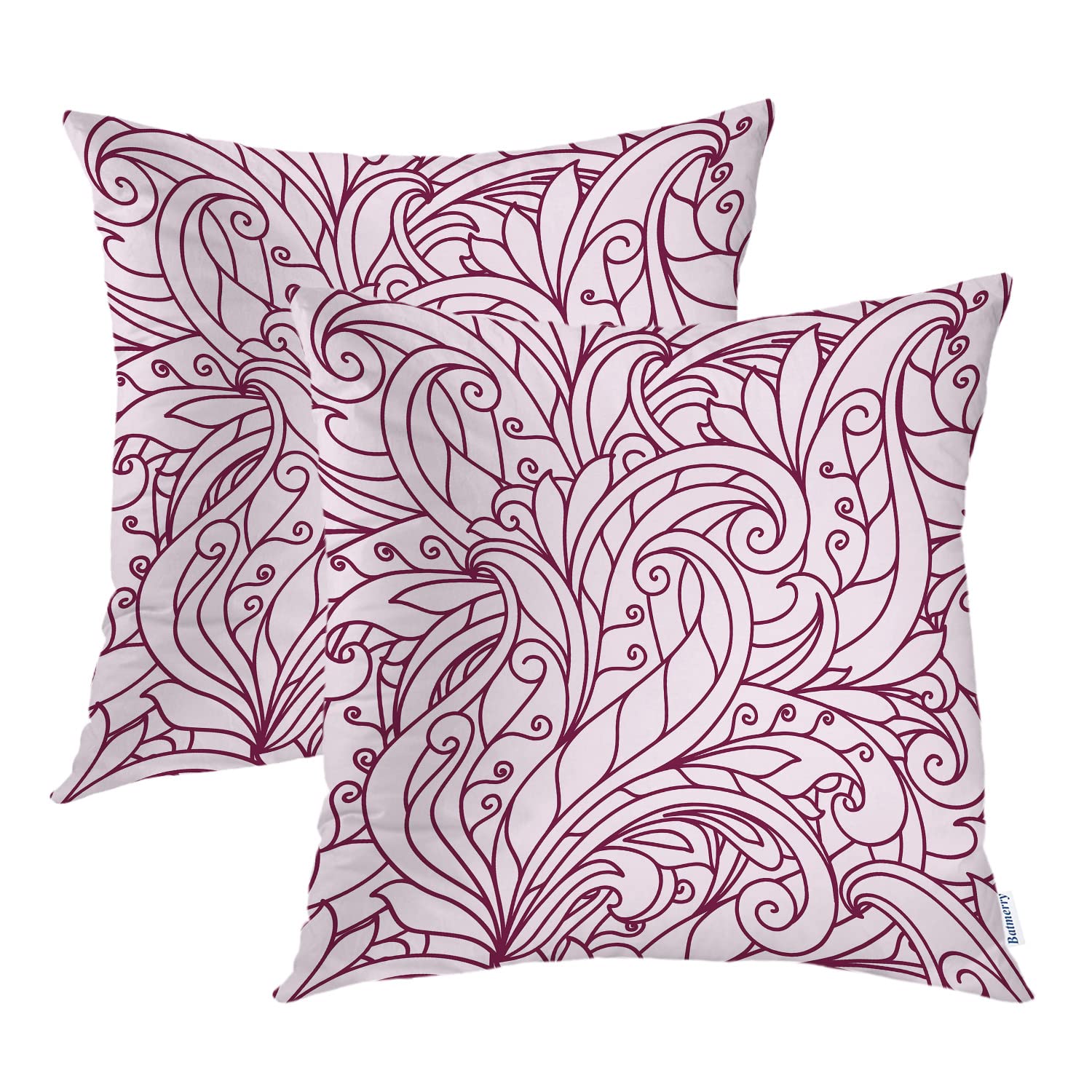 Batmerry Floral Throw Pillow Covers 20x20 Inch - Elegant Modern Decorative Sofa Cushion Covers with Invisible Zipper, Blended Fabric for Living Room, Bedroom & Home Decor - Perfect for Couches, Beds and Accent Furniture