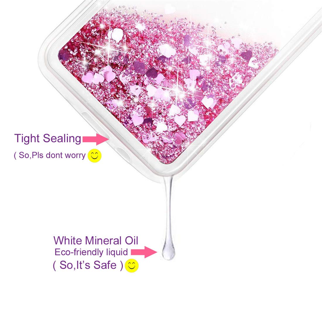 Luxury Rose Gold Glitter Waterfall TPU Phone Case for iPhone 12/12 Pro (6.1 inch) - Sparkling Liquid Design Protective Cover | Perfect for Parties, Night Out & Special Occasions